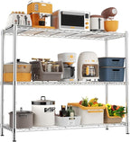 Storage Shelves Heavy Duty, 48" W x 20" D x 47" H Garage Wire Shelving Unit Loads 1200LBS, 3-Tier Adjustable Metal Industrial Utility Shelf Rack for Kitchen, Laundry Room, Pantry, Warehouse, Basement