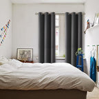 BGment Blackout Curtains for Bedroom - Grommet Thermal Insulated Room Darkening Curtains for Living Room, Set of 2 Panels (38 x 84 Inch, Dark Grey)