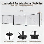 Driveway Guard Barricade Net - HDPE 5FT High 31/41FT Sizes 7.9inch Spiral Stakes 200% Anti-Tear with Middle Support Foldable Hook Prevents Kids & Toys Falling