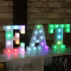 Pooqla Colorful LED Marquee Letter Lights with Remote – Light Up Marquee Signs – Party Bar Letters with Lights Decorations for the Home - Multicolor M