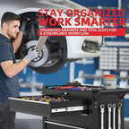 5-Drawers Garage Tool Chest, Large Capacity Tool Cabinet Heavy Duty Mechanic Rolling Tool Box Metal Locking Tool Cart with Drawers and Wheels for Storage