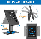 Mount-It! Anti-Theft Tablet Kiosk, Locking Countertop Tablet Enclosure with Freestanding Base, Universal Enclosure Compatible with iPads Gen 7, 8, 9 and 10, iPad Pro, iPad Air, Black