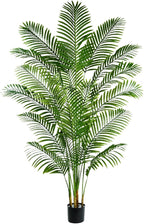 Artificial Palm Tree 6FT Artificia Plants Indoor Fake Trees Tropical Fake Plam Tree Areca Floor Plant in Black Pot with 18 Trunks & Real Bark Design Faux Palm Plant for Outdoor Home Room Decor