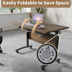 Conference Table, Modern Folding Meeting Tables with Flip Top, Mobile Podcast Table with Four Locking Wheels, Large Training Table for Meeting Room, Office, Classroom (6, A, 70.8in)