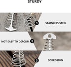 POPETPOP 2pcs Fish Bone Tent Pegs Stainless Steel Spring Hook Lightweight Ground Nails for Camping Hiking Outdoor Tent Accessories Small