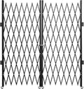 VEVOR Double Folding Security Gate, 61" H x 122" W Folding Door Gate, Steel Accordion Security Gate, Flexible Expanding Security Gate, 360° Rolling Barricade Gate, Scissor Gate or Door with Keys