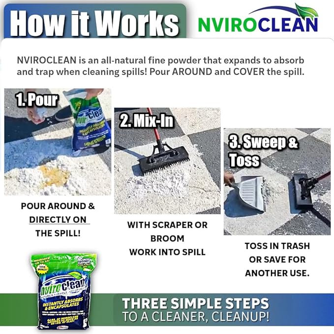 5 LB (Pack of 1) Super Absorbent & Encapsulant Spill Cleanup up to 24lbs, for Home, Commercial, & Industrial Use for Oil, Antifreeze, Food, Paint, Pet Waste, Body Fluids & More