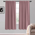KGORGE Bedroom Blackout Curtains 63 inch Length 2 Panel Set, Privacy Light Blocking Thermal Insulation Noise Reducing Drapes for Nusery Office Living Room, W52 x L63 inches, Dusty Rose