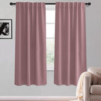 KGORGE Room Darkening Curtains for Bedroom, Privacy Thermal Insulated Noise Reducing Light Blocking Small Window Curtains for Kids Living Room Nursery, W52 x L54 inches, Dusty Rose, 2 Panels