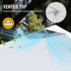 CROWN SHADES 10x10 Pop Up Canopy - Beach Tent with One Push Setup - Easy Outdoor Sun Shade for Events, Parties, Camping - Gazebo with STO-N-Go Cover Bag, Silver Coated Top, Grid White