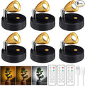 Hortsun 6 Pcs Mini Rechargeable Spotlights with 3 Remote Control Indoor Plant Wireless LED Spot Lights Rotatable Dimmable Accent Picture Lights for Wall Artwork Painting Display (Gold)