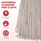 Commercial Heavy Duty Mop Heads Replacement for Rubbermaid: 3 Packs Industrial Wet Mop Head for Floor Cleaning - Cotton Looped-Open String Commercial Products Wet Refills