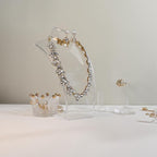 GemeShou Acrylic Jewelry Necklace Bust and Earring Display Stand, Transparent Necklace holder for selling, Clear 3D Jewelry Mannequin Holder 【Acrylic bust- set of 3】