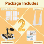 Imprsv 3FT Light Up Numbers Letters, Marquee for 2st 21st Birthday Decorations, Anniversary Party Decor, Mosaic for Balloons, Pre-Cut Foam Board Kit
