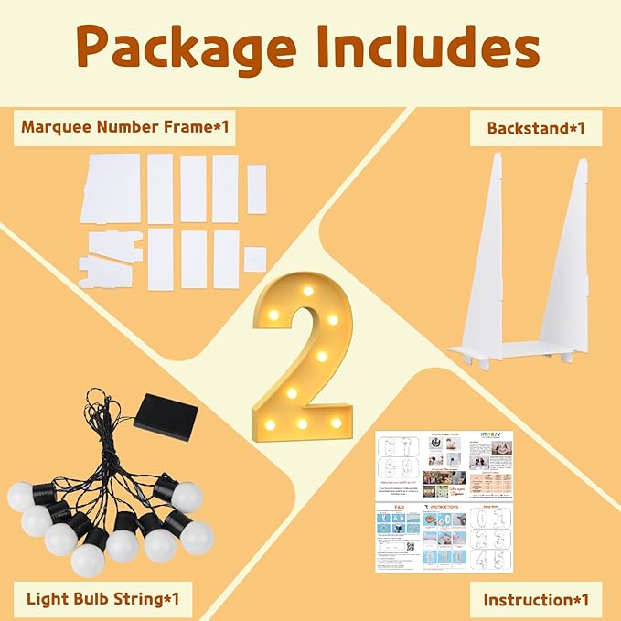 Imprsv 3FT Light Up Numbers Letters, Marquee for 2st 21st Birthday Decorations, Anniversary Party Decor, Mosaic for Balloons, Pre-Cut Foam Board Kit