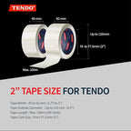 Heavy Duty Shipping Tape Dispenser: TENDO° Premium Line – Reusable, Replaceable, Eco-Friendly 2’’ Master Piece Dispenser for Pros with Patented 10° Sloped Chromium Blades - P-2200 (4th Gen.)_Gray
