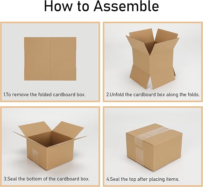 CRUGLA 40 Packs 6x6x4 Shipping Boxes for Small Business, Corrugated Cardboard Boxes Bulk for Shipping Packing Mailing