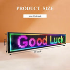 P6 Outdoor Full Color 40 x 18 inches Led Sign WIFI And USB Programmable Led Sign With High Resolution Scrolling Texts, Colorful images and videos LED Advertising Display Board For Shop (P10-40''x8'')
