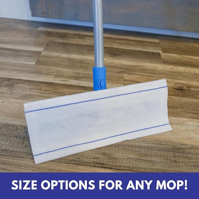 Don Aslett Disposable Mop Pads (24", 10-Pack) 5-inch Wide Replacement Floor Mop Pads for Wet or Dry Multi Surface Cleaning | Extra Thick Single-Use Mop Pad Refills for Cleaning Dust and Pet Hair
