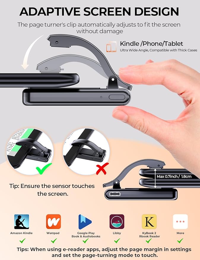 Tryone Tablet Floor Stand for Kindle Holder: E-Book Bed Mount with Page Turner Remote & Flexible Adjustable Arm, 1.85 kg Heavy-Duty Metal Base Compatible with Devices from 4.7-16.1 inches (Black)