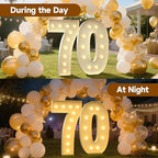 4FT Marquee Numbers 70, Large Light up Number 70 for Birthday Party Supplies, Sign, Backdrop, Happy 70th Birthday Decorations for 70 Years Old Women Men
