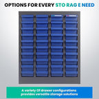 40-Drawer - Nut and Bolt Organizer | Stainless Steel Part Storage Cabinet | Shelves & Labels | Each Drawer 3.9" D x 7.8W x 2" H | Durable Hardware Storage for Small Parts/Tool (Classroom, Home)