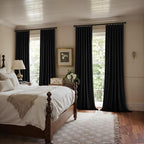 MIULEE Pinch Pleated Black Velvet Blackout Curtains 90 inches Long, Thermal Insulated Pinch Pleat Drapes with Hooks, Luxury Halloween Window Panels for Bedroom Living Room, 2 Panels
