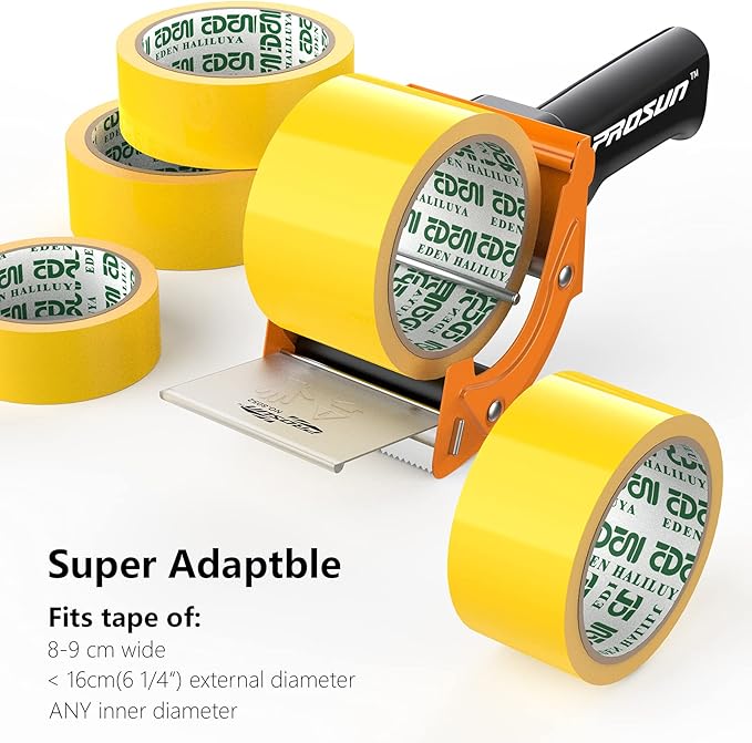 Fast Reload 3 Inch Wide Large Tape Gun Dispenser Packing Packaging Sealing Cutter (TG04-ORG)