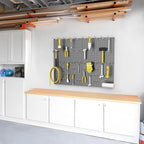 WALMANN 4-Pack 12"x16" Metal Pegboard Panels for Garage, Tool Organizer Pegboard for Pegboard Hooks - Compatible with 1/8" & 1/4" Hooks(Black)