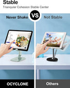OCYCLONE Phone Stand, Adjustable Height and Angle Foldable Cell Phone Stand Holder for Desk, Taller iPhone Stand Compatible with 4.7"-13" Smartphones iPad Tablet, Light Green