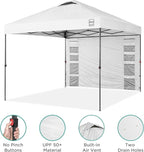 Best Choice Products 10x10ft Easy Pop Up Canopy w/Side Wall, 10 Pockets, Portable Carrying Case, 1-Button Setup, 4 Weight Bags - White