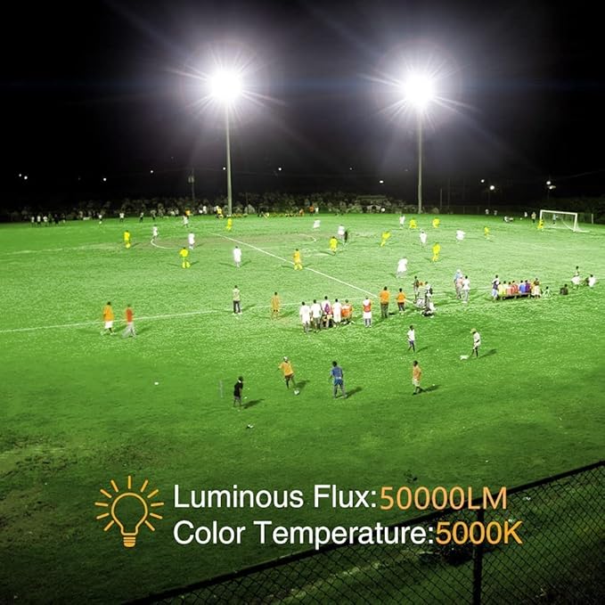 400W LED Stadium Flood Lights Outdoor(2350W Equivalent),50000LM Super Bright LED Arena Lights 100-277V IP66 Waterproof 5000K Daylight White Commercial Lighting for Sports Fields and Counts