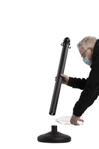 Montour Line Plastic Stanchion White 2.5 Inch Diameter with 50 Foot Chain, 6-Pack, Crowd Control Barriers