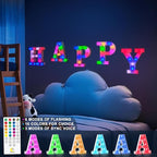 mooncow Rechargeable Light Up Letters,Colorful Marquee Letters with Remote,Gift Wrap Gifts,Bedroom Home Bar Party Decor (C)