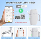 Rongta Bluetooth Label Maker Machine with Tape, Portable Mini Label Printer Wireless Thermal Handheld Sticker Makers Mini Label Makers with Multiple Templates for Organizing Office Home School(White)