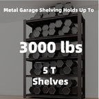 5-Tier 35" W x 15.8" D x 72" H Garage Shelving 3000LBS Storage Shelves Heavy Duty Metal Shelf Unit Adjustable Basement Industrial Storage Racks (72 * 35 * 15.8)