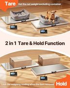 VEVOR 880Lbs x 0.2Lbs Livestock Scale Shipping Scales Large Platform 40.6x20.9Inch Stainless Steel Vet Scale Industrial Floor Scale Large Animal Dog Pig Scale Goat Weight Scale Pet Digital Scale