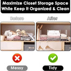 Shelf Dividers, 8 Pack Shelf Dividers for Closet Organization, Metal Closet Shelf Organizer for Wood Shelves Separators for Purse Handbag Sweater Clothes Book Storage Bedroom Wardrobe Kitchen Cabinet
