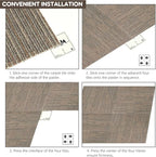 Heavy Duty Commercial Carpet Tiles 24" x 24", 18 Pcs/72 sq ft (FlexLok tabs Included),Non-Slip Soft Square Carpet Floor Tile for Office Bedroom Living Room Kitchen Garage Gym (Khaki)