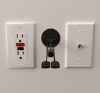 2PK Black Patented: Only Cable, Wire, Cord Management Tool-Free Self-Securing/Locking Grommet and with Cap Slider, for Walls, Ceilings, Desks - Used for All Surfaces 3/8" to 1" Thick. Made in USA