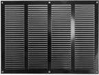 Repa Market Air Vent Cover 16x12 Inch (Outer Dimensions) Black Galvanized Steel Louvered Grill Cover with Mesh Screen/Wall or Ceiling Vent/HVAC Register for Indoor and Outdoor Ventilation