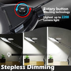 10X LED Magnifying Lamp with Clamp, KIRKAS 2,200 Lumens Dimmable Super Bright Daylight Magnifying Glass with Light, Adjustable Swivel Arm Lighted Magnifier Lamp for Reading Repair Crafts- Black