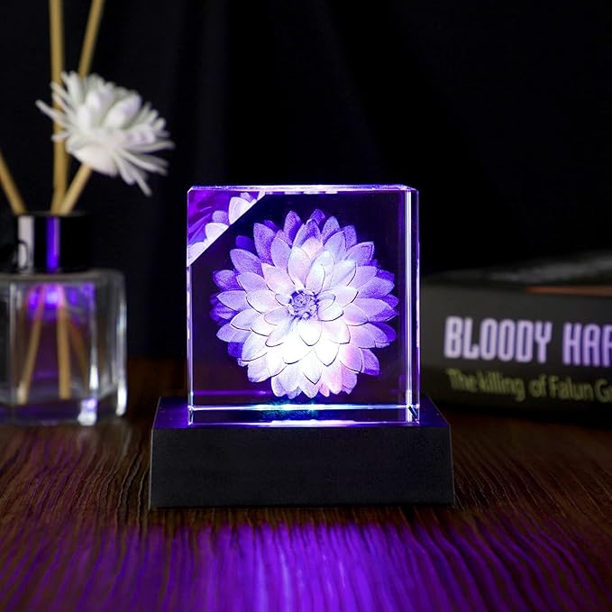 Facmogu 9 LED Lights Base for Crystal 3D Glass Art, USB/Battery Powered LED Display Base Stand, Pedestal Color Show Stand for Crystal Awards, Trophies, Statues, Figurines
