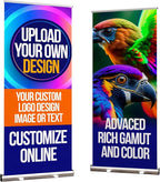 33x81 Custom Retractable Banner Stand Signs READY IN 1 DAY Pull up Roll up Portable & Personalized Display with travel case for Business and Trade Shows Advertising and Promotion