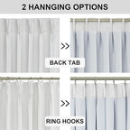 Vision Home White Pinch Pleated Full Blackout Curtains Thermal Insulated Window Curtains 112 inch for Living Room Bedroom Room Darkening Pinch Pleat Drapes with Hooks Back Tab 2 Panel 40" Wx112 L