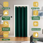 ChrisDowa Blackout Door Curtains for Doorway Privacy, Grommet Closet Curtain for Bedroom Closet Door, Thermal Insulated Doorway Cover Room Divider Drapes (1 Panel, Forest Green, 52 x 80 Inch)