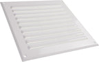 Vent Systems - 8 x 8 Inch (Inner) White Metal Square Soffit Air Vent Grille Cover, Register Vent Deflector Louver Built-in Mesh HVAC for Bathroom Home Office Kitchen 10" x 10" (Outer)