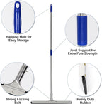 Floor Squeegee Scrubber 55inch Long Stainless Steel Handle with 22inch Wide Silicon Rubber Blade - Perfect Squeegee Broom for Floor Washing and Drying Shower Glass, Marble, Wood Surfaces