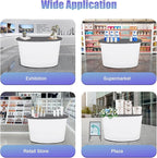 Portable Trade Show Podium Table Display Exhibition Counter with Streamlined Design Foldable Promotion Retail Bar Table for Hotels, Shops, Shopping Malls, Halls