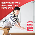 HandyClean Rinse-Free Food Contact Sanitizing Wipes Canister, Multi Surface Cleaning Supplies for Kitchen and Professional Setting One Canister (120 Wipes)